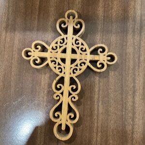 Scroll filigree Wooden Cross Decor wall art faith orthodox Christianity